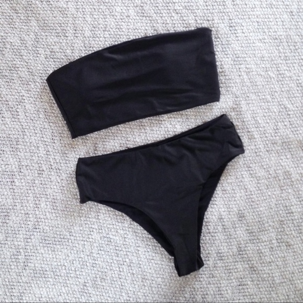 Sexy High Waist Wide Bandeau Strapless Bikini NEW - Picture 2 of 3